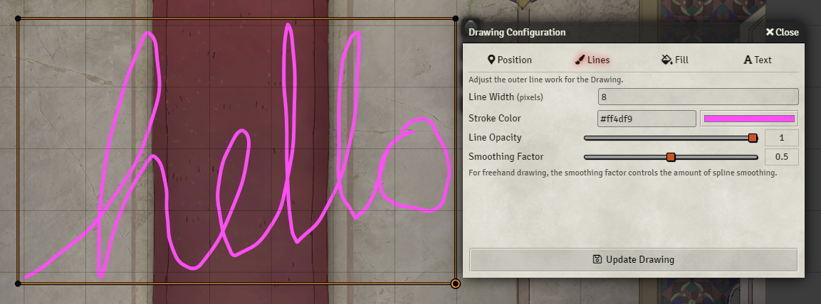 Drawing Tools and Configuration