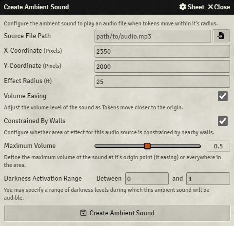 Ambient Sound Configuration