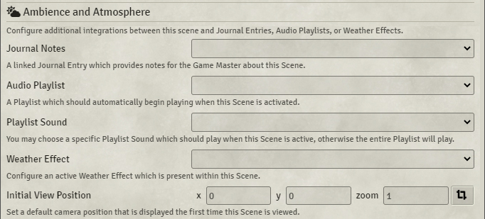 Scenes - Configuration, Ambience & Atmosphere